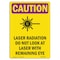 Signmission OSHA CAUTION RADIATION Sign, Laser Radiation Do W/ Symbol, 10in X 7in Decal, 10" H, 7" W, Portrait OS-CR-D-710-V-10242 - alternate 1